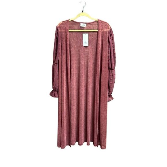 Ember Other - Ember Women’s Sheer Sleeve Kimono Duster Size Large NEW